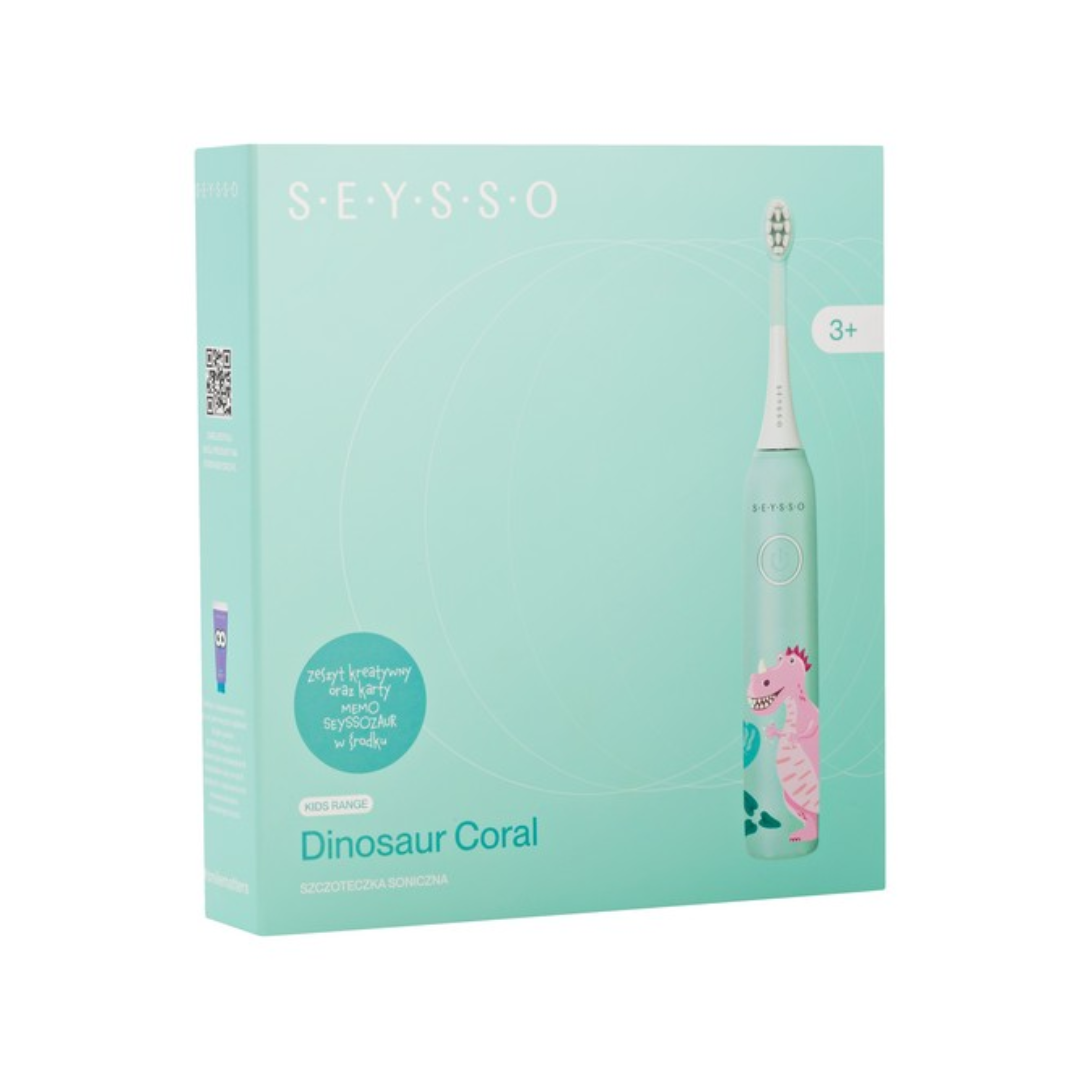 SEYSSO Kids Dinosaur Coral - szczoteczka soniczna dla dzieci w wieku 3-7 lat