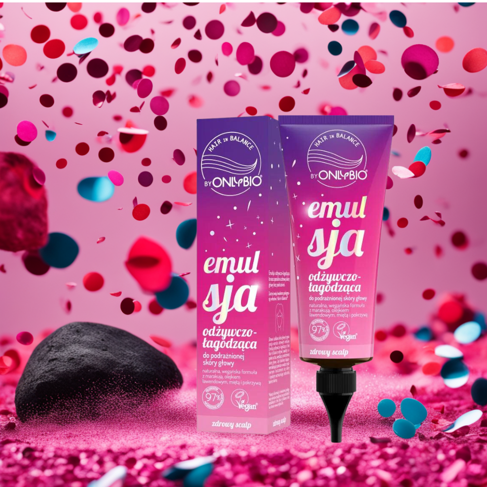 Hair in Balance by ONLYBIO Emulsja odżywczo łagodząca do podrażnionej skóry głowy