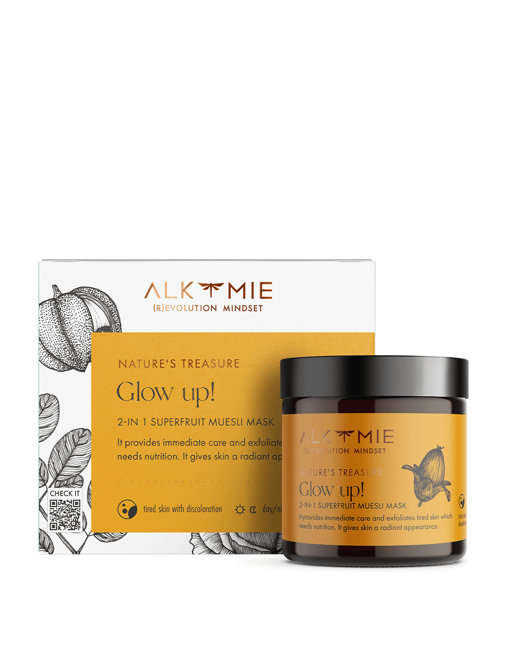 2 w 1 peeling-maska z superowocami, Glow up!