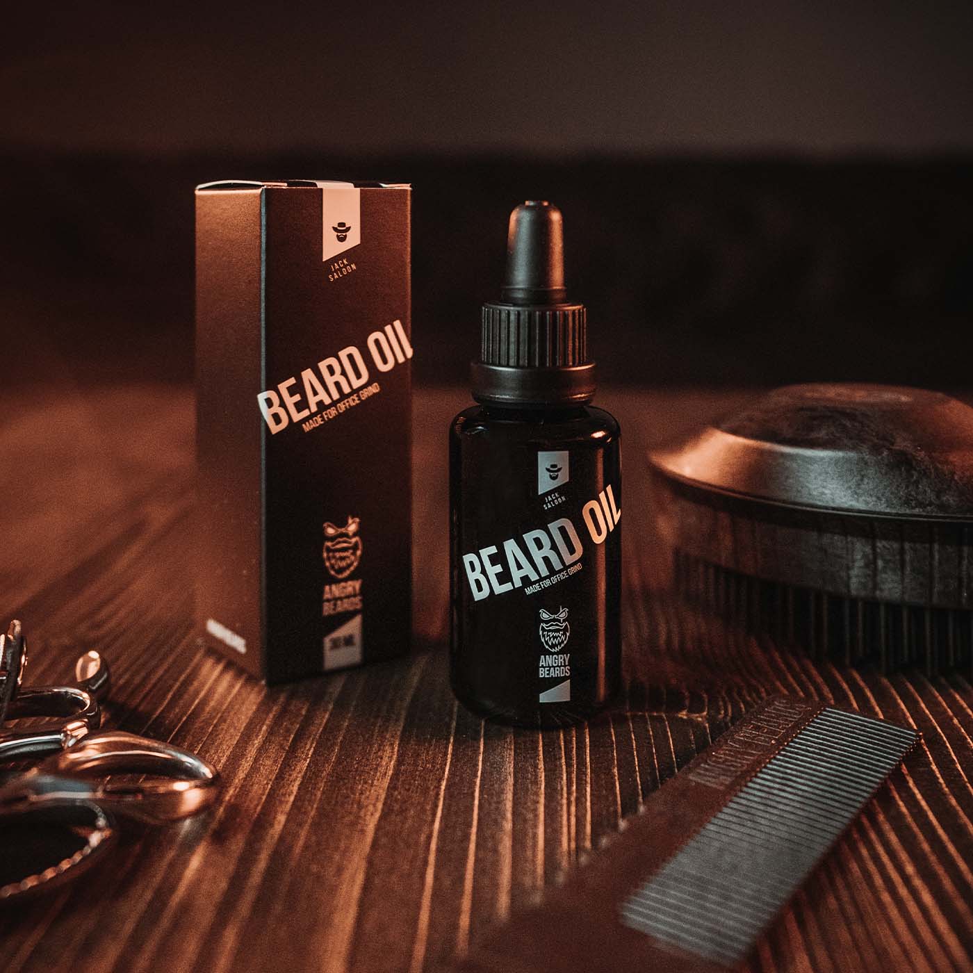 Angry Beards Skjeggolje Jack Saloon 30 ml- Tuxedo.no - Nettbutikk - On Demand Barbers Oslo Norway