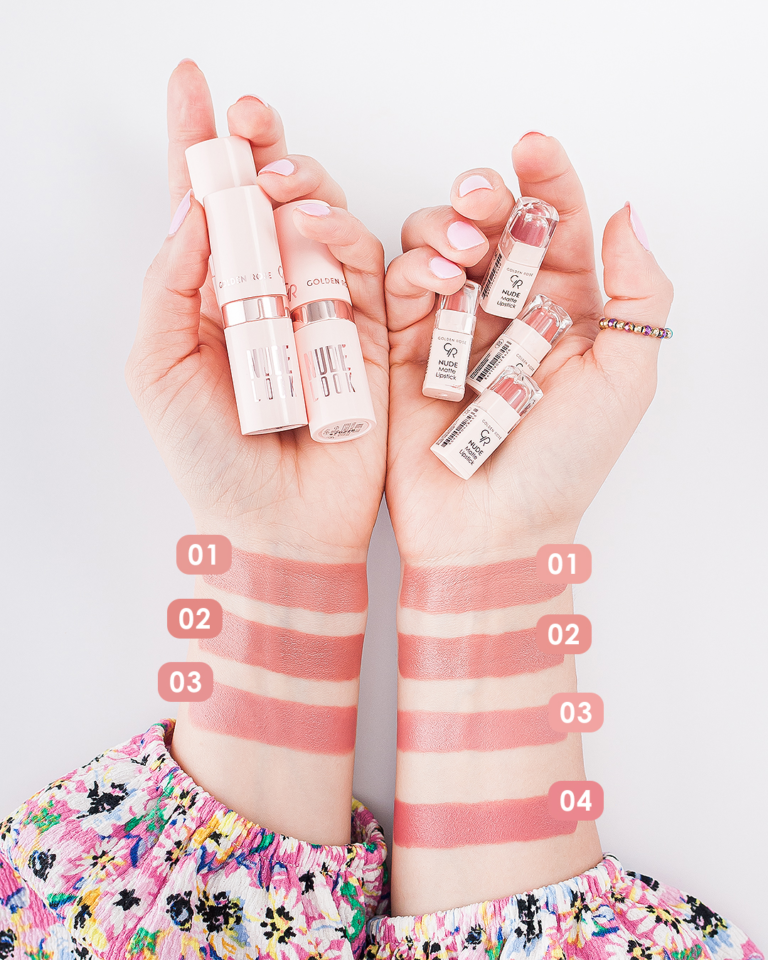 Nude Matte Lipstick – Zestaw 4 matowych mini pomadek do ust Nude Look