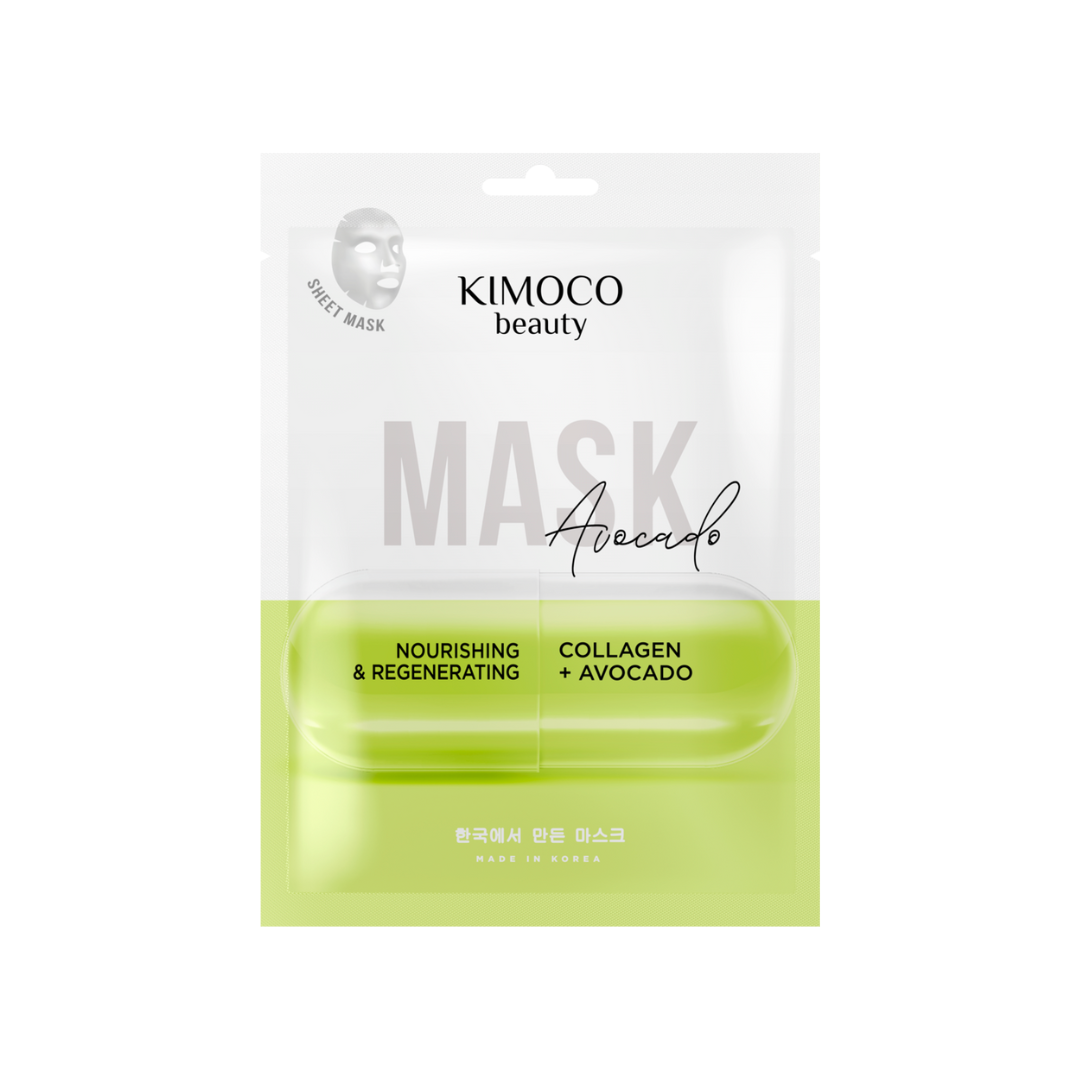 KIMOCO Beauty AVOCADO - Maska do twarzy, z kolagenem