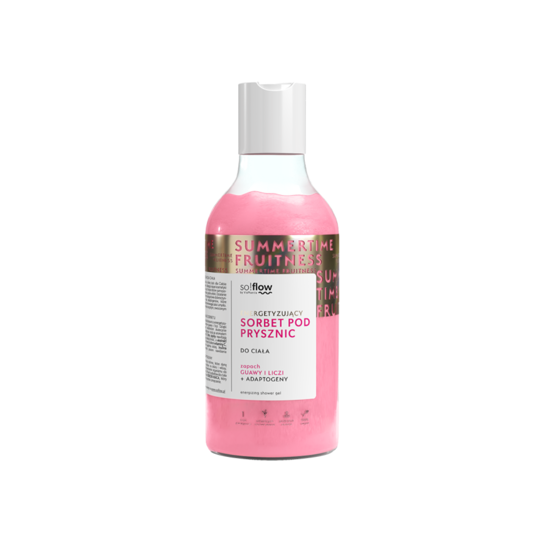 Energetyzujący sorbet pod prysznic, guawa i liczi 100 ml
