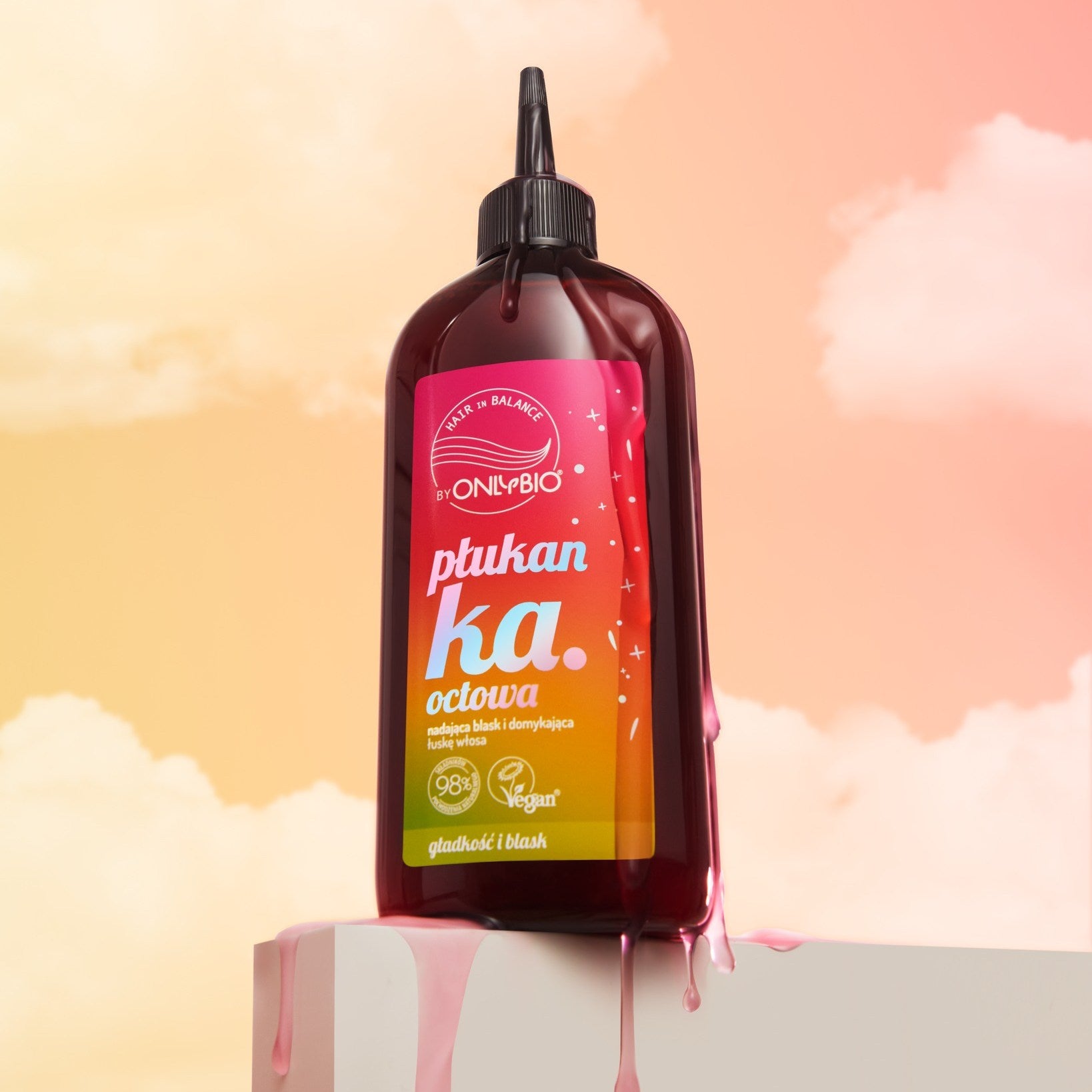 Hair in Balance by ONLYBIO Płukanka octowa nadająca blask i domykająca łuskę włosa