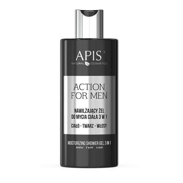 ACTION FOR MEN Nawilżający żel do mycia ciała 3w1