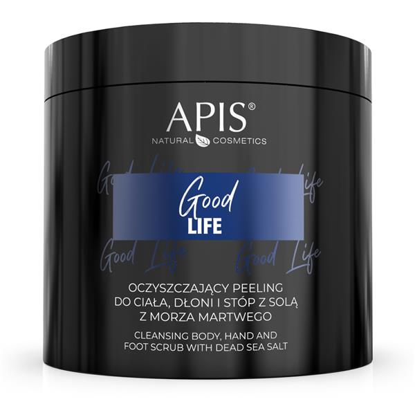 GOOD LIFE Oczyszczający peeling do ciała, dłoni i stóp z solą z Morza Martwego