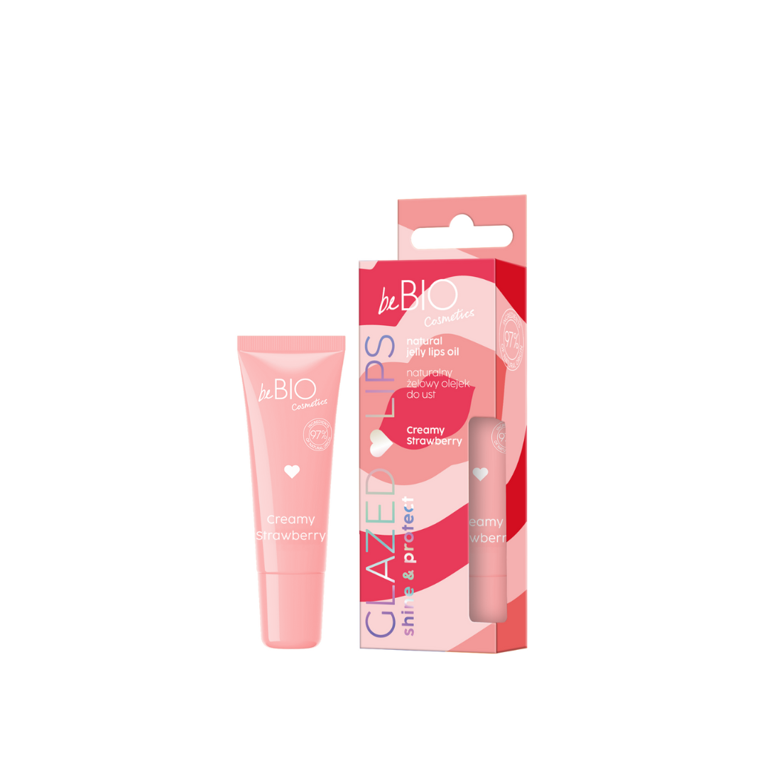 Naturalny żelowy olejek do ust GLAZED LIPS Creamy Strawberry 10ml
