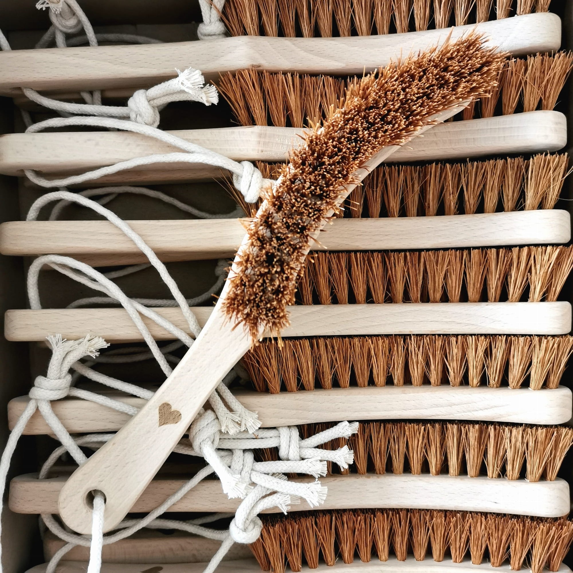 Ostra szczotka na rączce do szczotkowania ciała - kokos