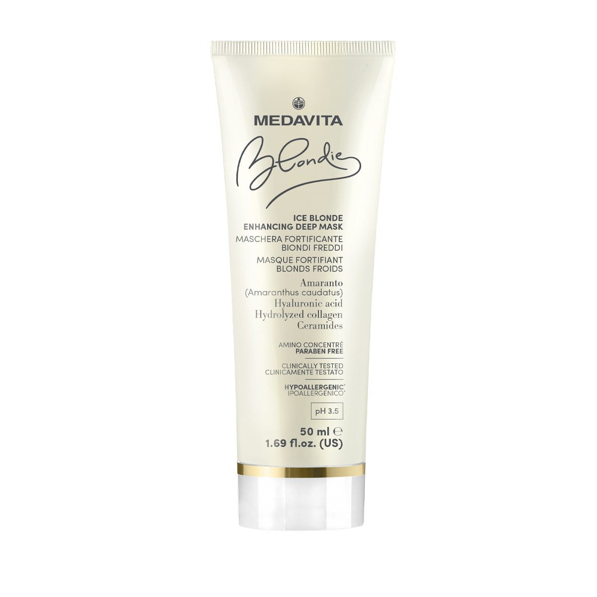 MEDAVITA Blondie Ice Blonde Enhancing Deep Mask - Maska wzmacniająca kolor do chłodnych blondów