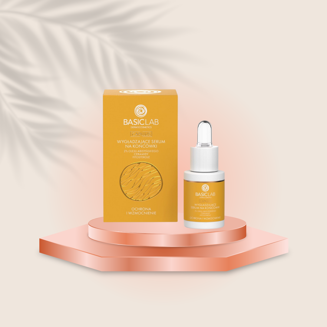WYGŁADZAJĄCE SERUM NA KOŃCÓWKI, 2% OLEJU ABISYŃSKIEGO, CERAMIDY, FITOSTEROLE