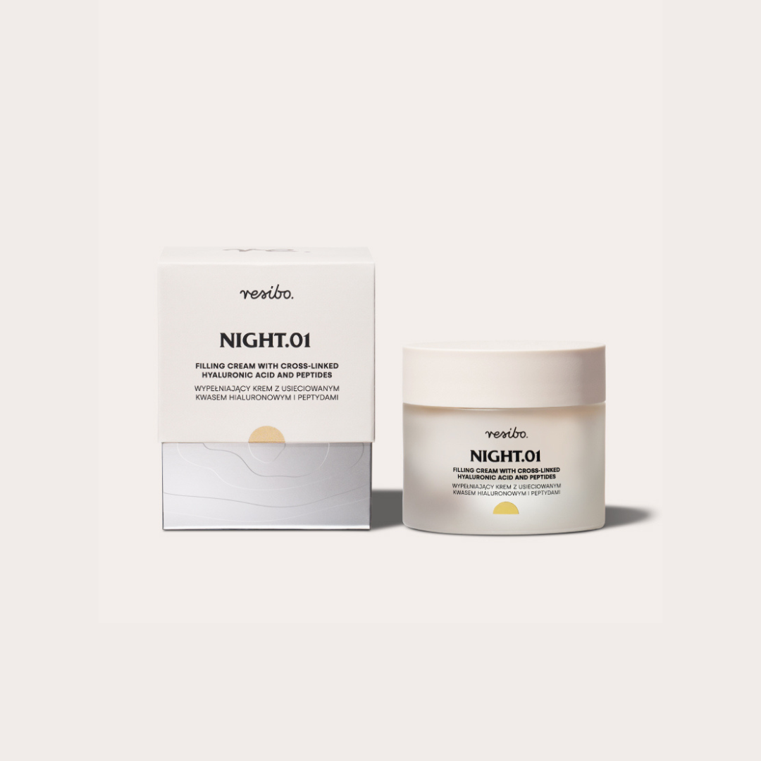 NIGHT.01 wypełniający krem z usieciowanym kwasem hialuronowym i peptydami