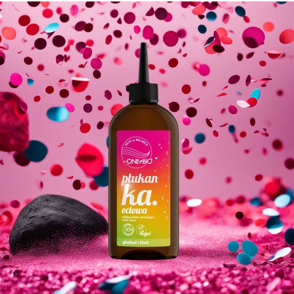 Hair in Balance by ONLYBIO Płukanka octowa nadająca blask i domykająca łuskę włosa