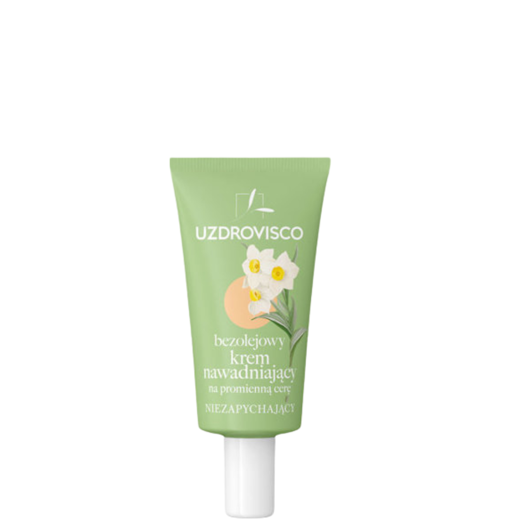 Bezolejowy krem nawadniający na promienną cerę, niezapychający