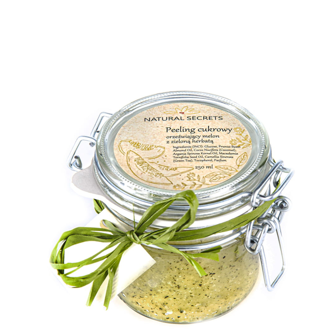Peeling cukrowy - orzeźwiający melon z zieloną herbatą