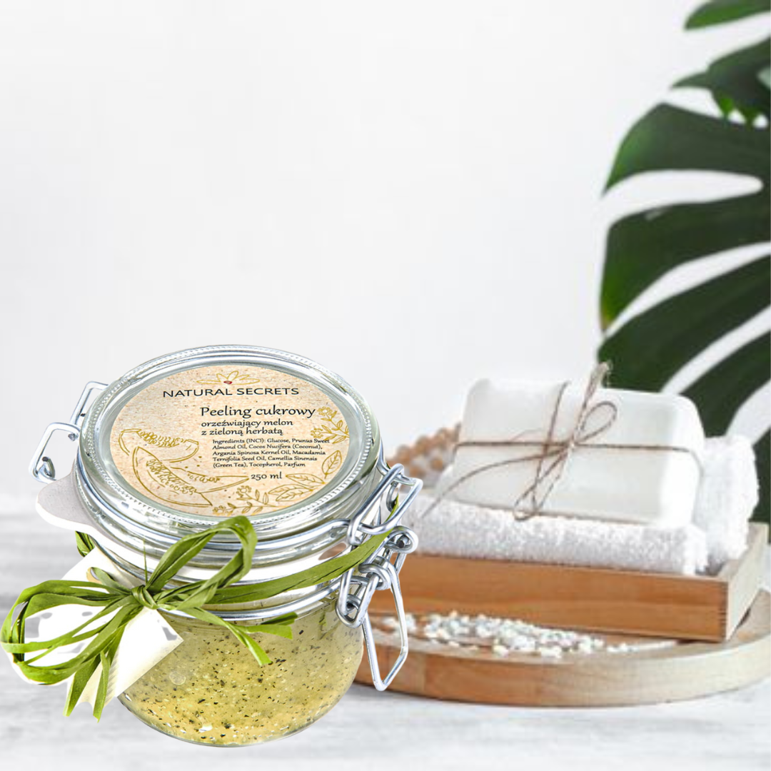 Peeling cukrowy - orzeźwiający melon z zieloną herbatą