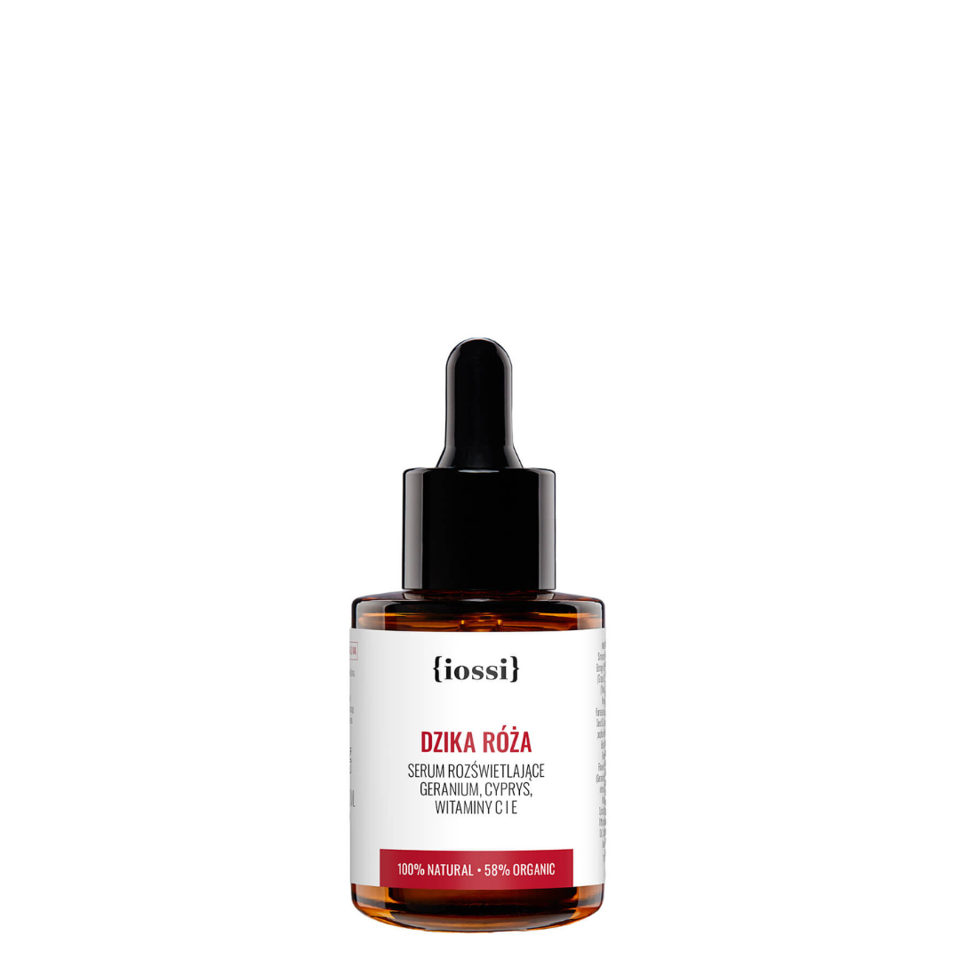 Dzika Róża. Serum rozświetlające. Geranium, cyprys, witaminy C i E