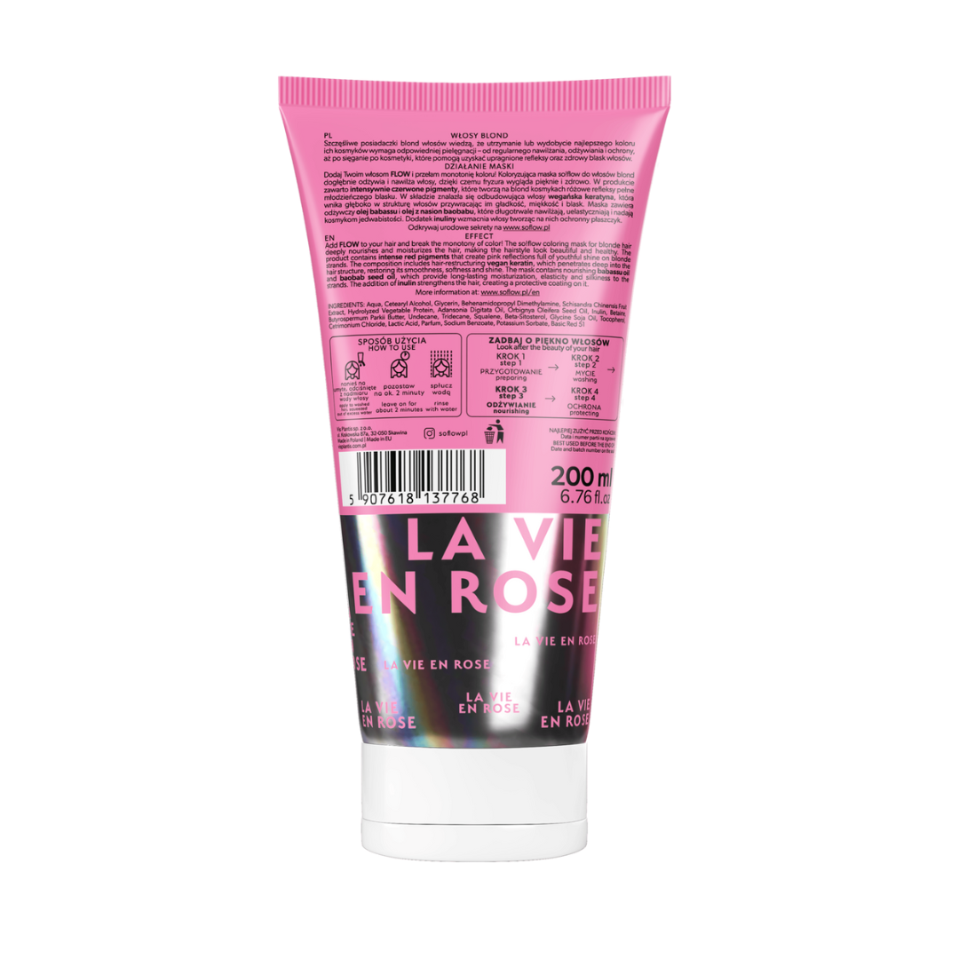 Koloryzująca maska do włosów, nadająca różowe refleksy 200ml