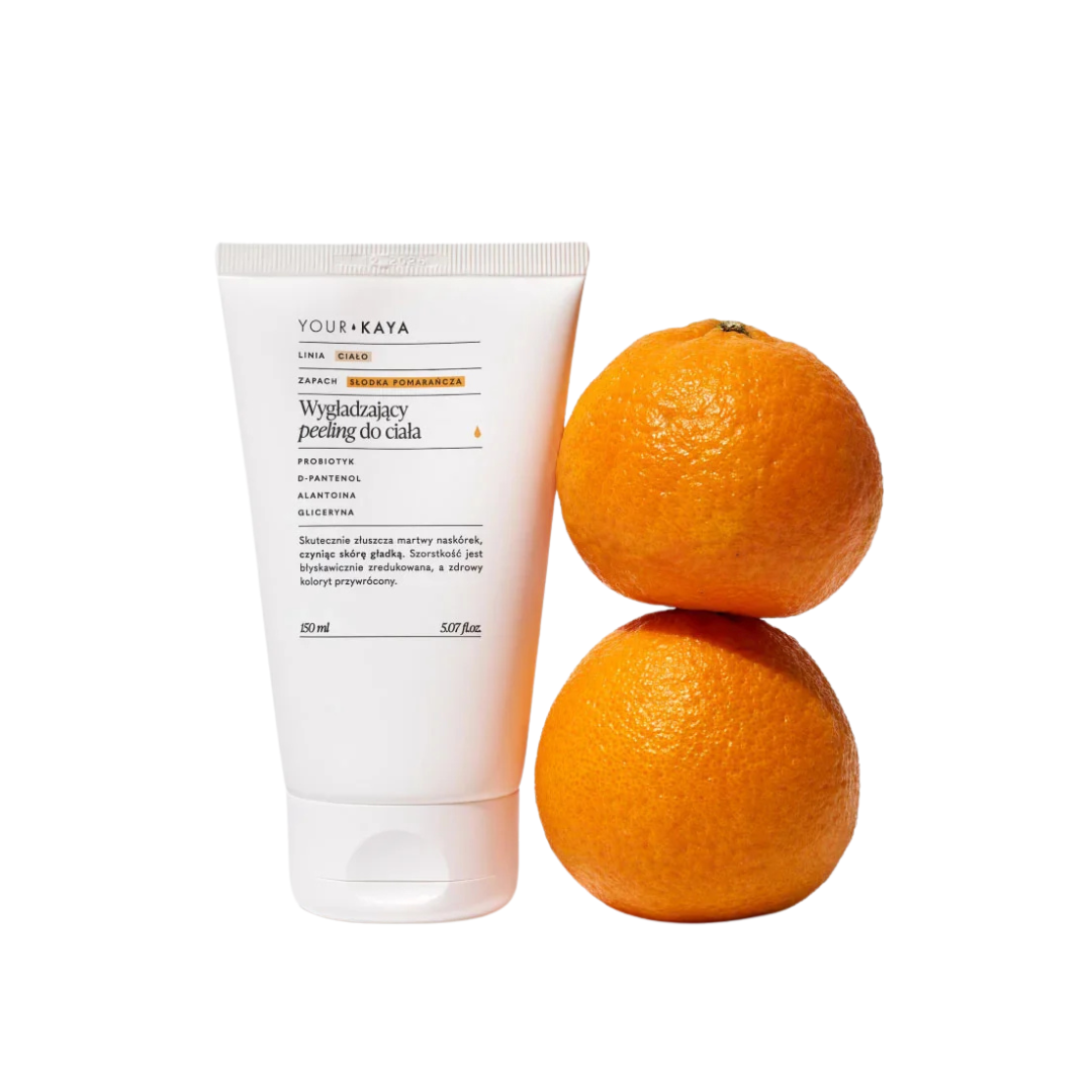 Wygładzający peeling do ciała o zapachu słodkiej pomarańczy