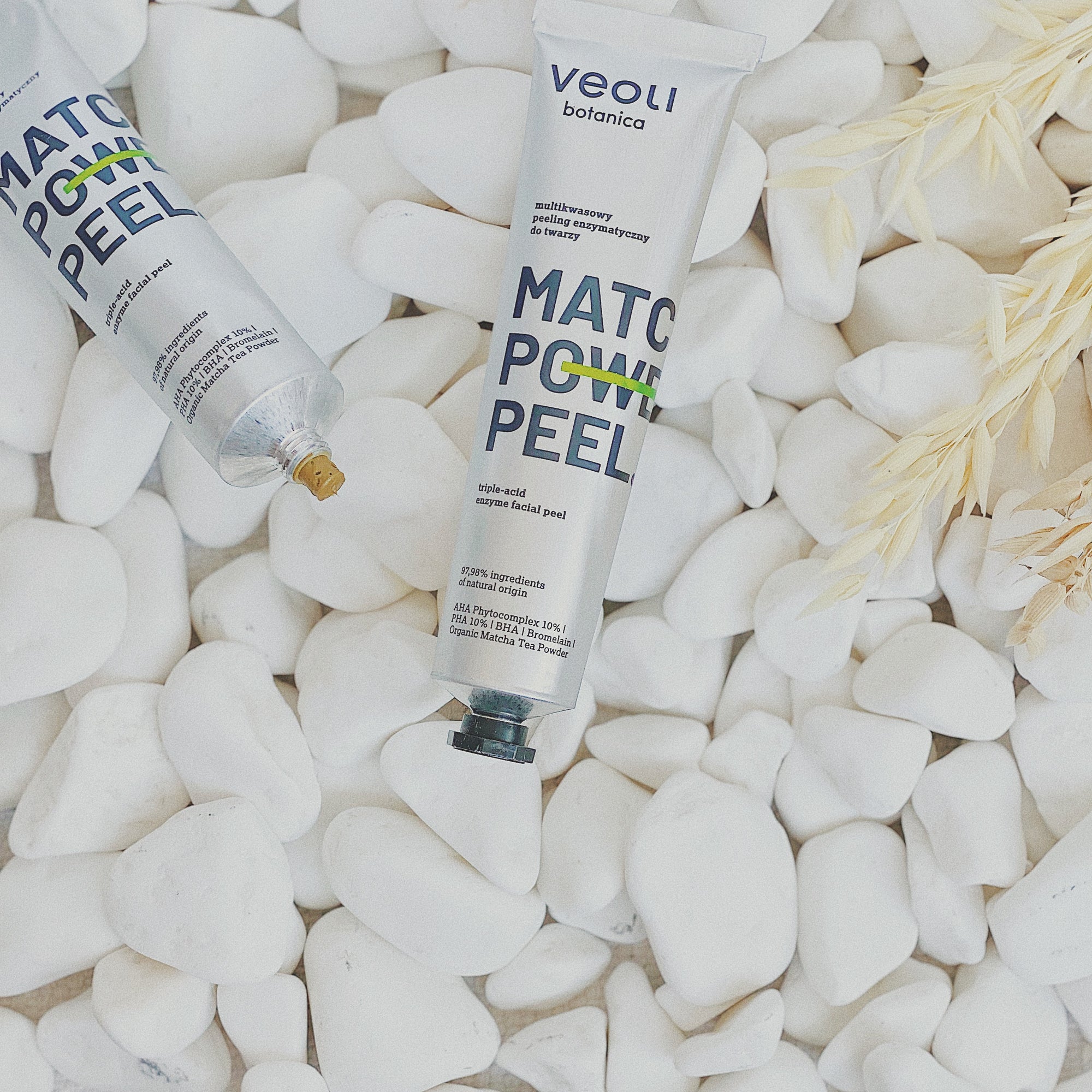 Peeling enzymatyczny z kompleksem kwasów AHA Phytocomplex 10%, PHA 10%, BHA - MATCHA POWER PEEL