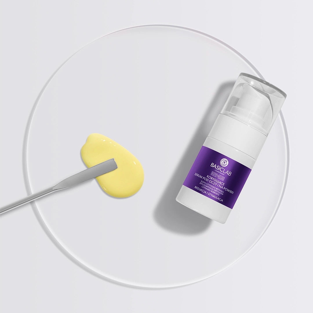 Korygujące serum pod oczy z retinalem 0,03%, 20% kompleksem peptydów i czynnikami wzrostu, Redukcja i Stymulacja