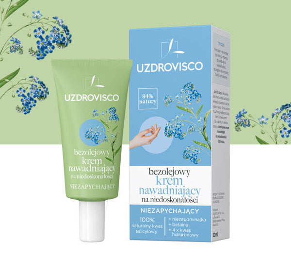 Bezolejowy krem nawadniający na niedoskonałości, niezapychający