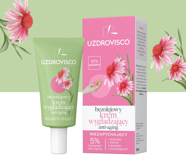 Bezolejowy krem wygładzający anti-aging, niezapychający