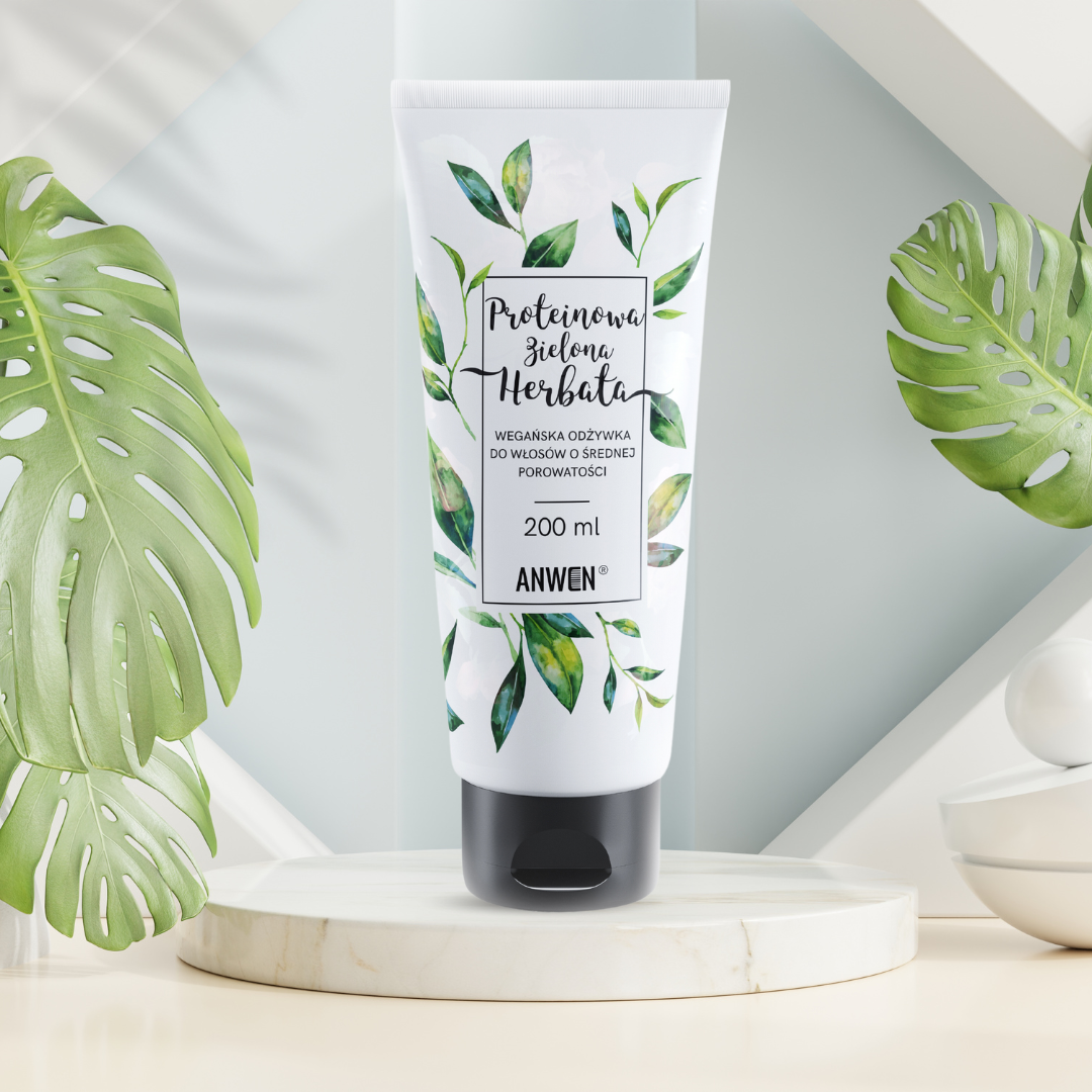 PROTEINOWA ZIELONA HERBATA odżywka do włosów o średniej i niskiej porowatości