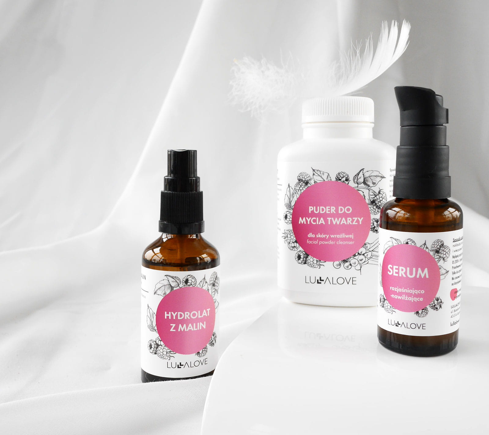 Puder do mycia twarzy - malinowy